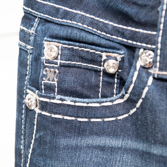 Miss Me Jeans Sz 26 Jeweled Snowflake Star Signature Boot Cut Western Flare - Picture 5 of 8